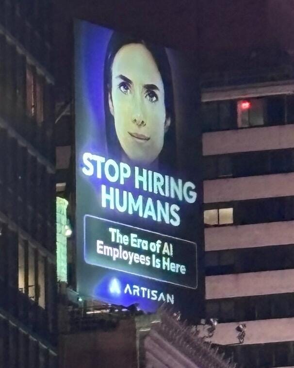 Artisan billboard above a New York City street. Photo by Kay Rubacek