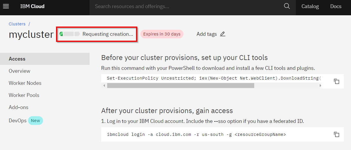 ให้เวลา IBM Cloud Provision K8s Cluster ซะก่อนนะครับ