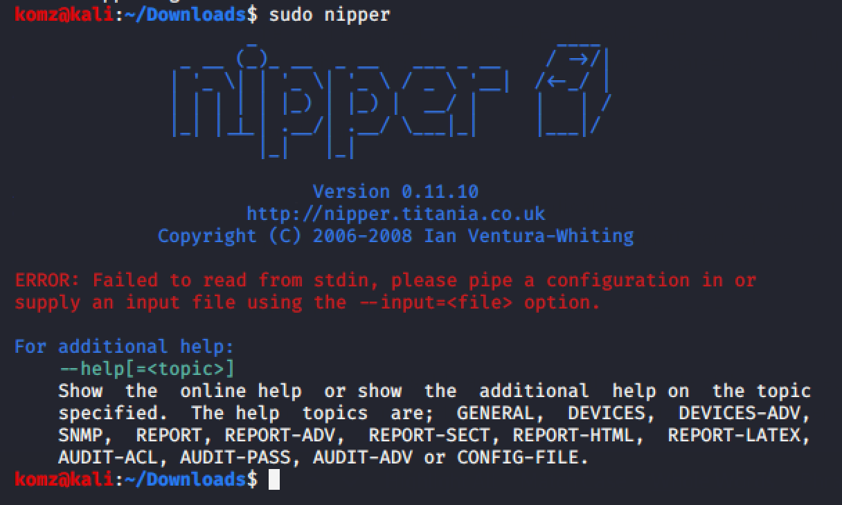 Auditing the Network Devices using Nipper