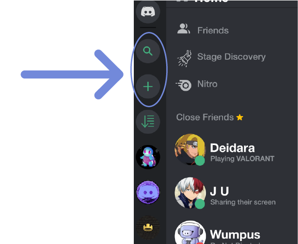 Scroll in the server list. – Discord