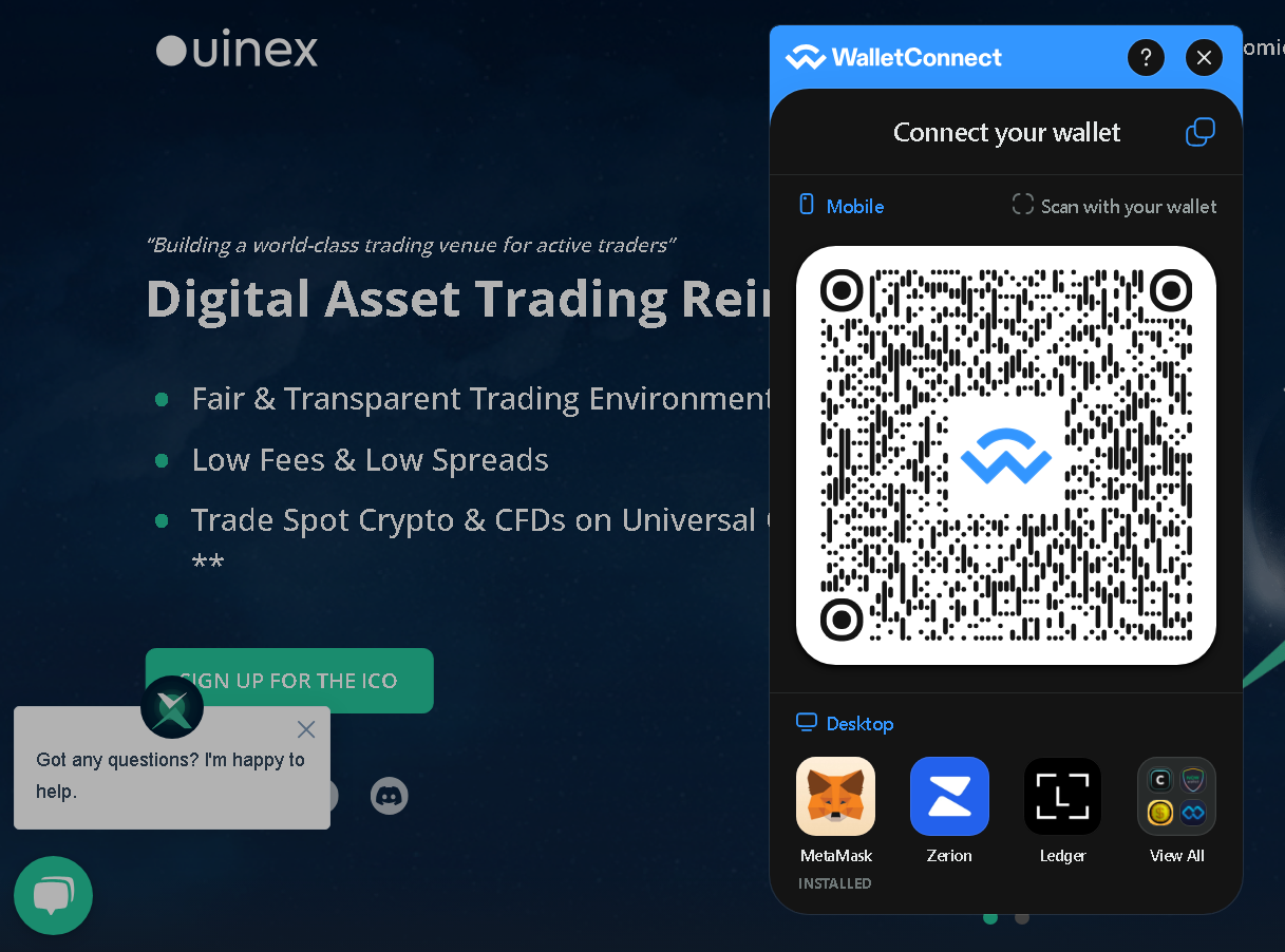 Ouinex Airdrop Connect