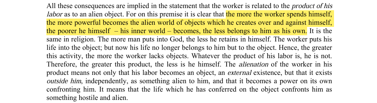 Karl Marx, Economic & Philosophic Manuscripts of 1844