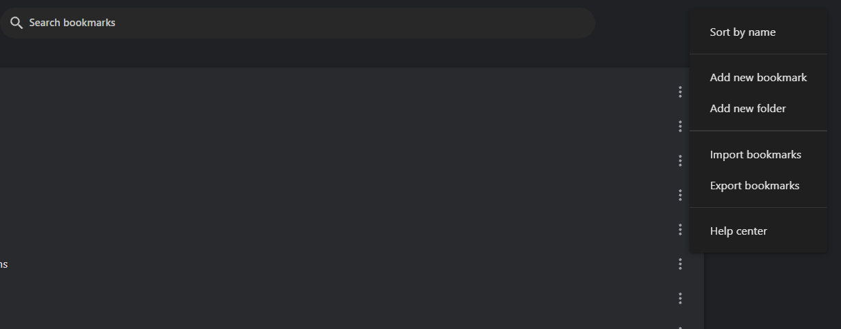 Export and import bookmarks in Chrome’s bookmark manager