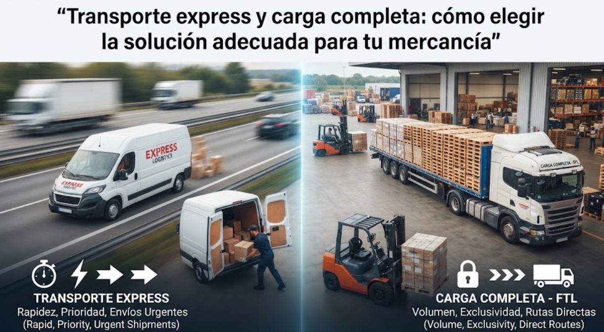 Transporte express y carga completa: cómo elegir la solución adecuada para tu mercancía