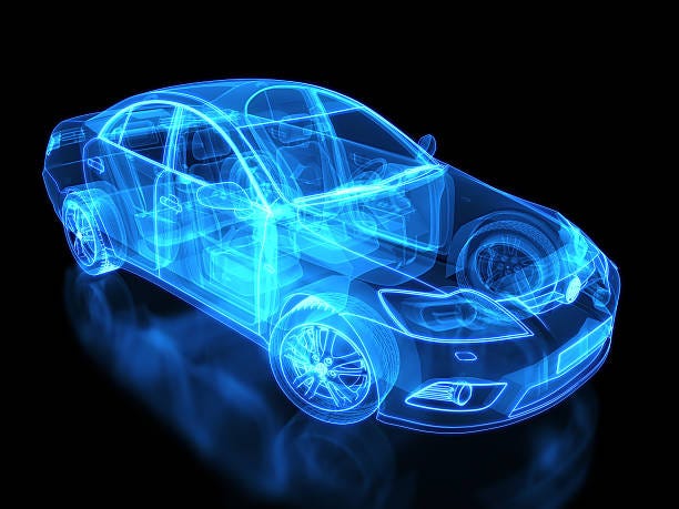 x-ray of a saloon car