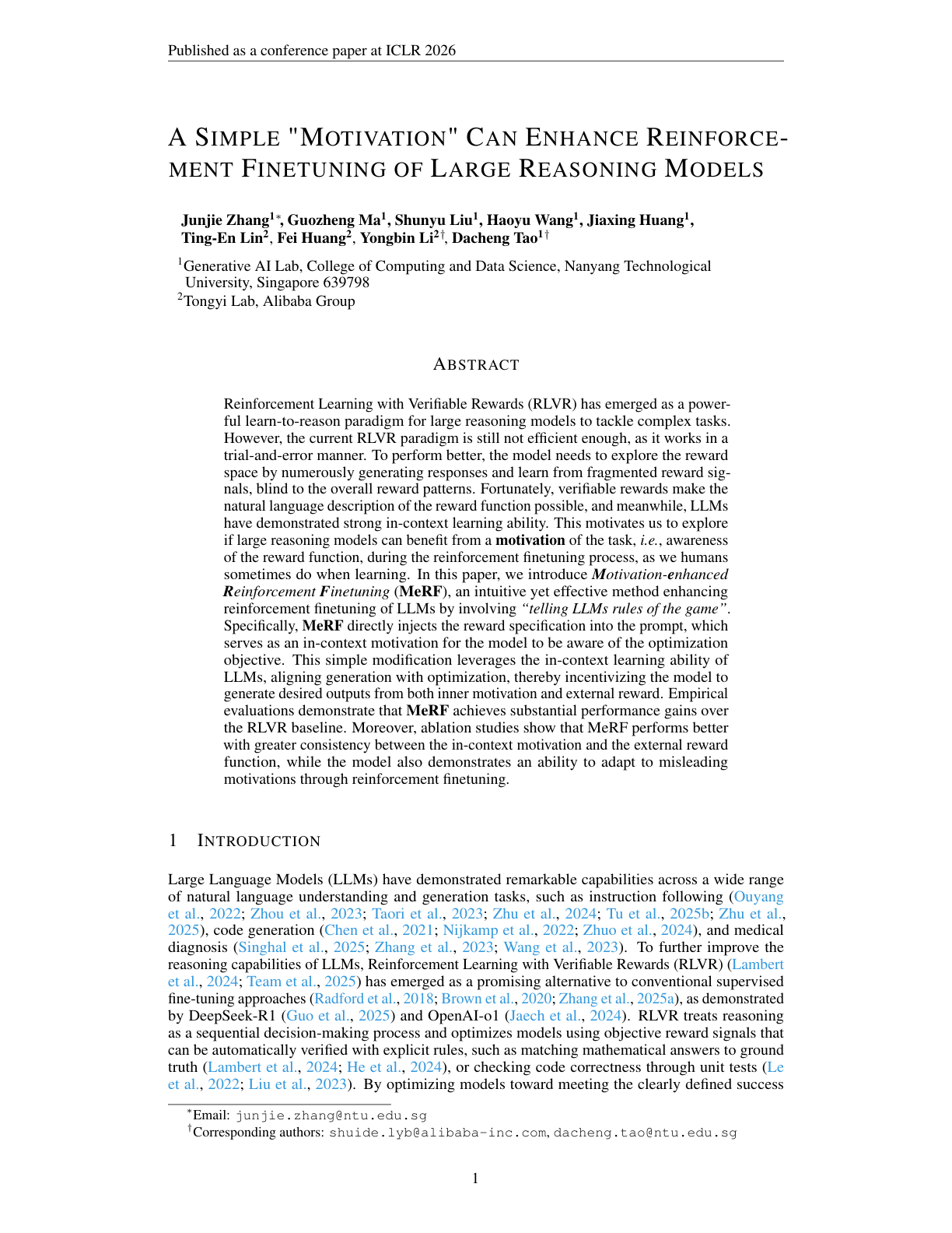 Telling the Model How It’s Graded: NTU + Alibaba’s MeRF