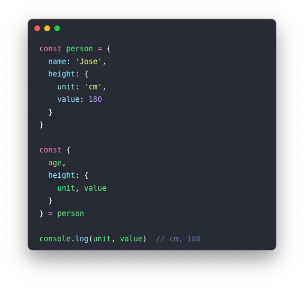 How to Destructuring in Javascript | by Jose Angel Expรณsito Arenas | Level Up Coding