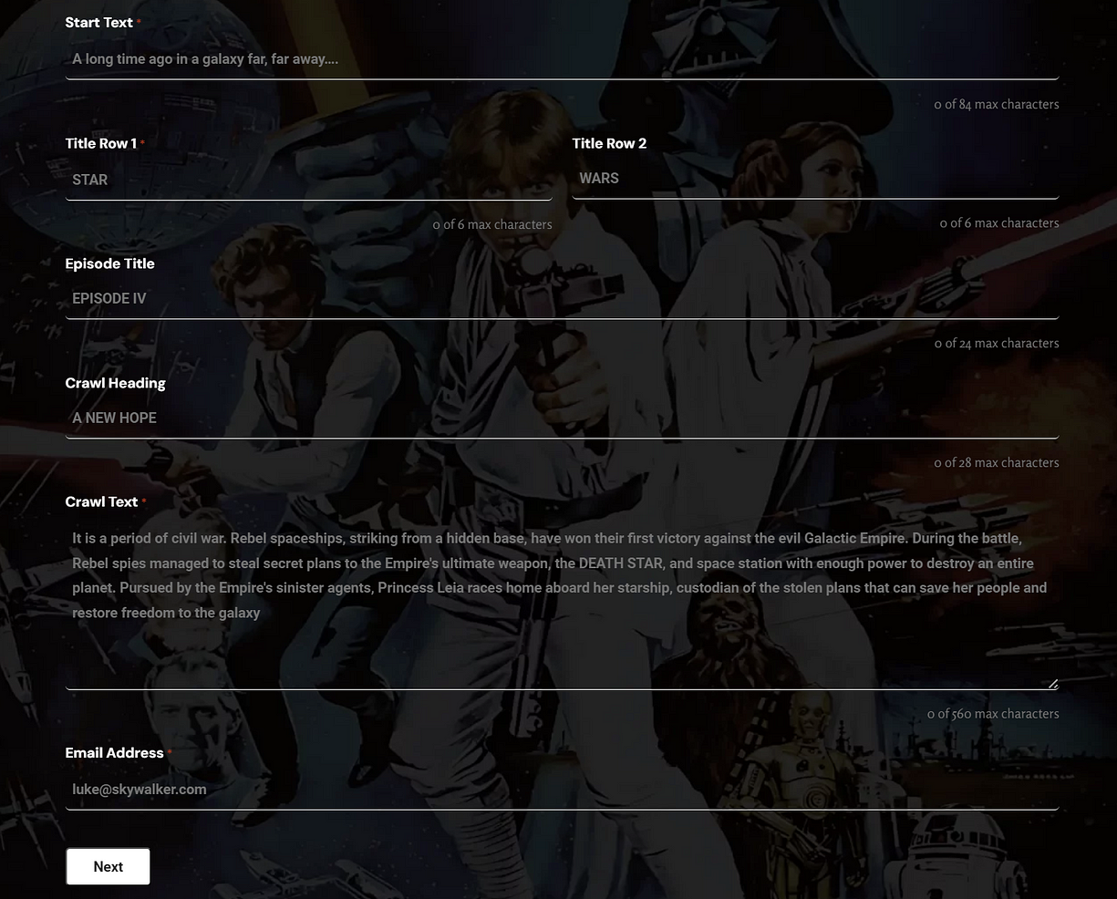 Star Wars Intro Creator jeffharperのブログ