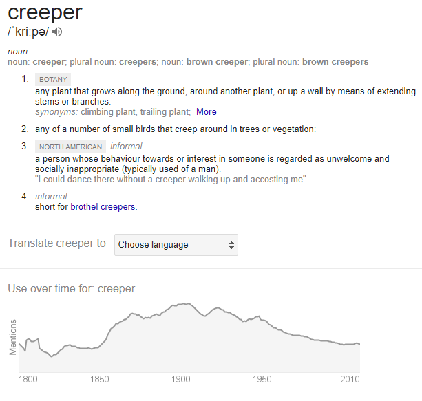 CREEPER - English open dictionary
