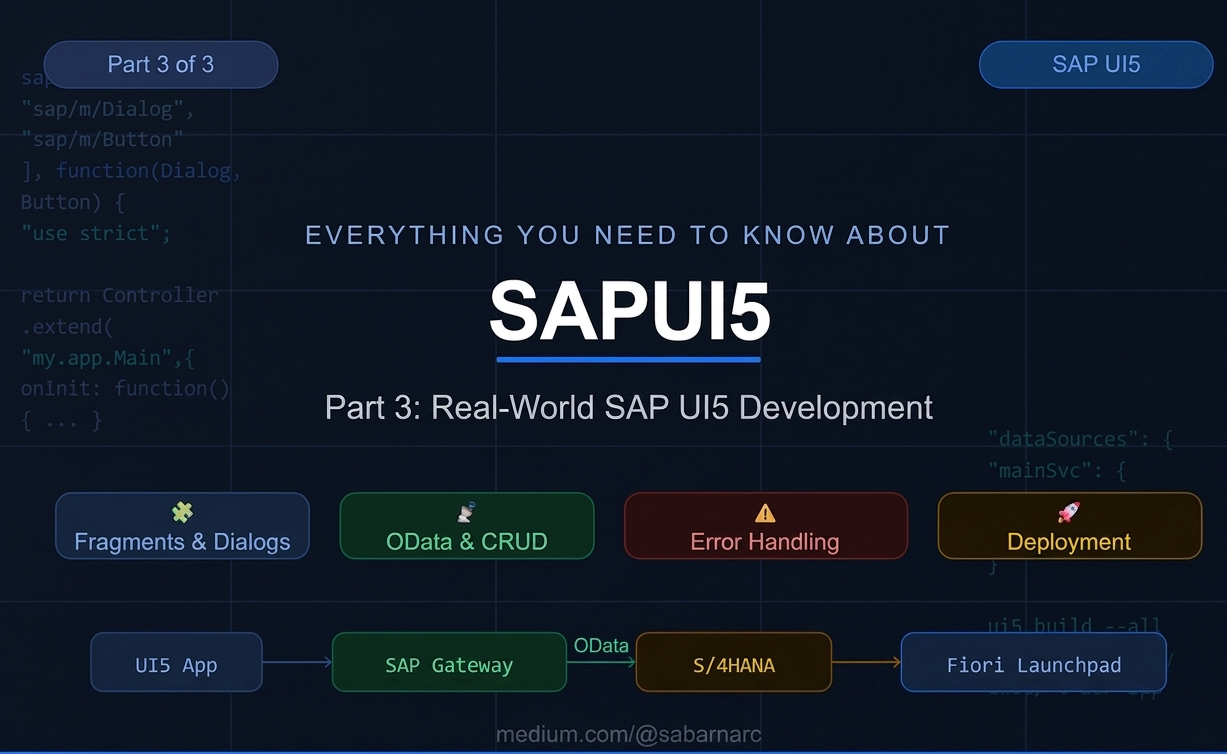 Everything You Need to Know About SAPUI5 (Part 3): Fragments, OData, Error Handling & Deployment