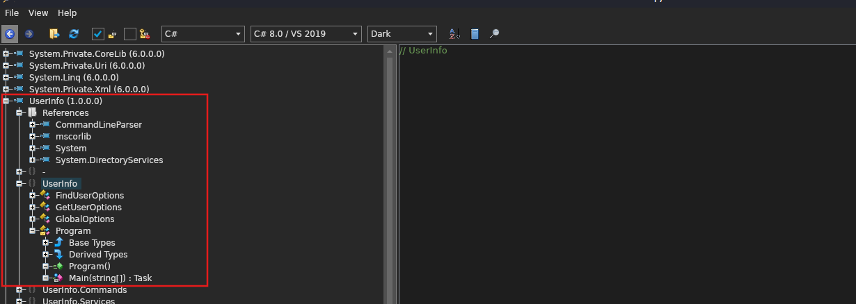 decompiled Userİnfo.exe