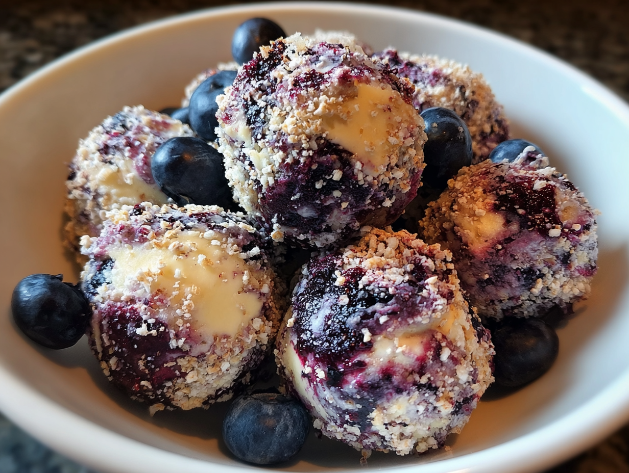 Blueberry Cheesecake Protein Bites