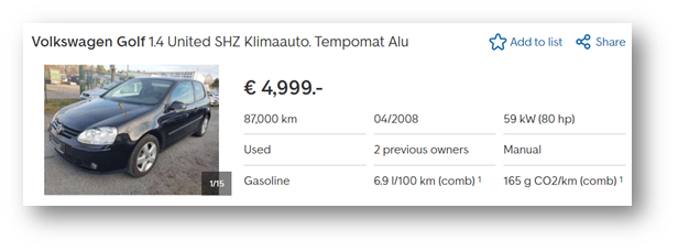 Volkswagen Golf 5 - information, prix, alternatives - AutoScout24