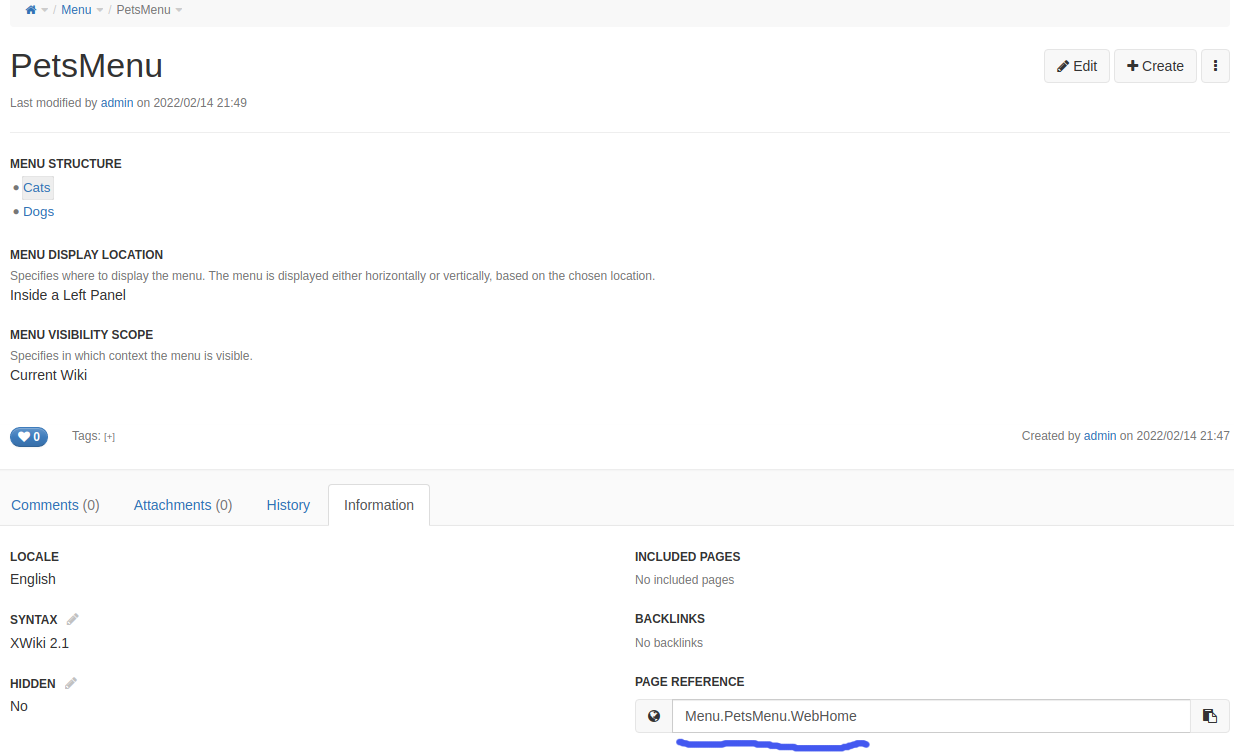Copy menu address.