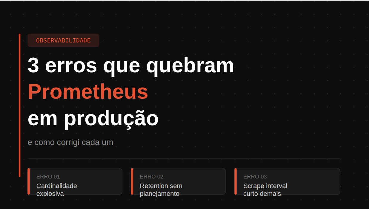 3 erros que quebram o Prometheus em produção e como corrigir cada um