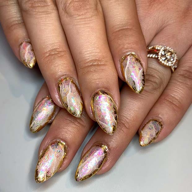 21 Trendy Ways to Wear Foil Nails in 2021 - StayGlam