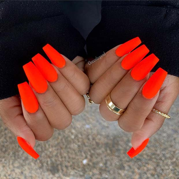 Bright sale orange nails