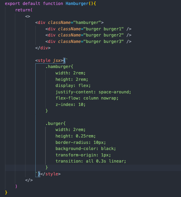 React 2024 hamburger menu