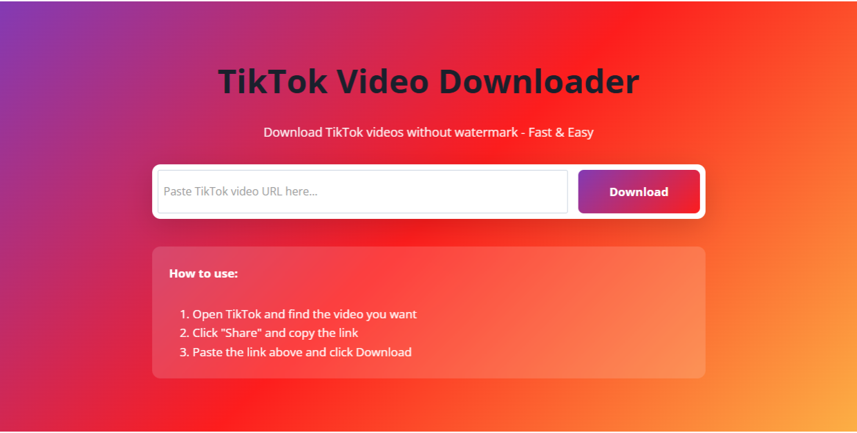 Download TikTok Videos Without Watermark Online
