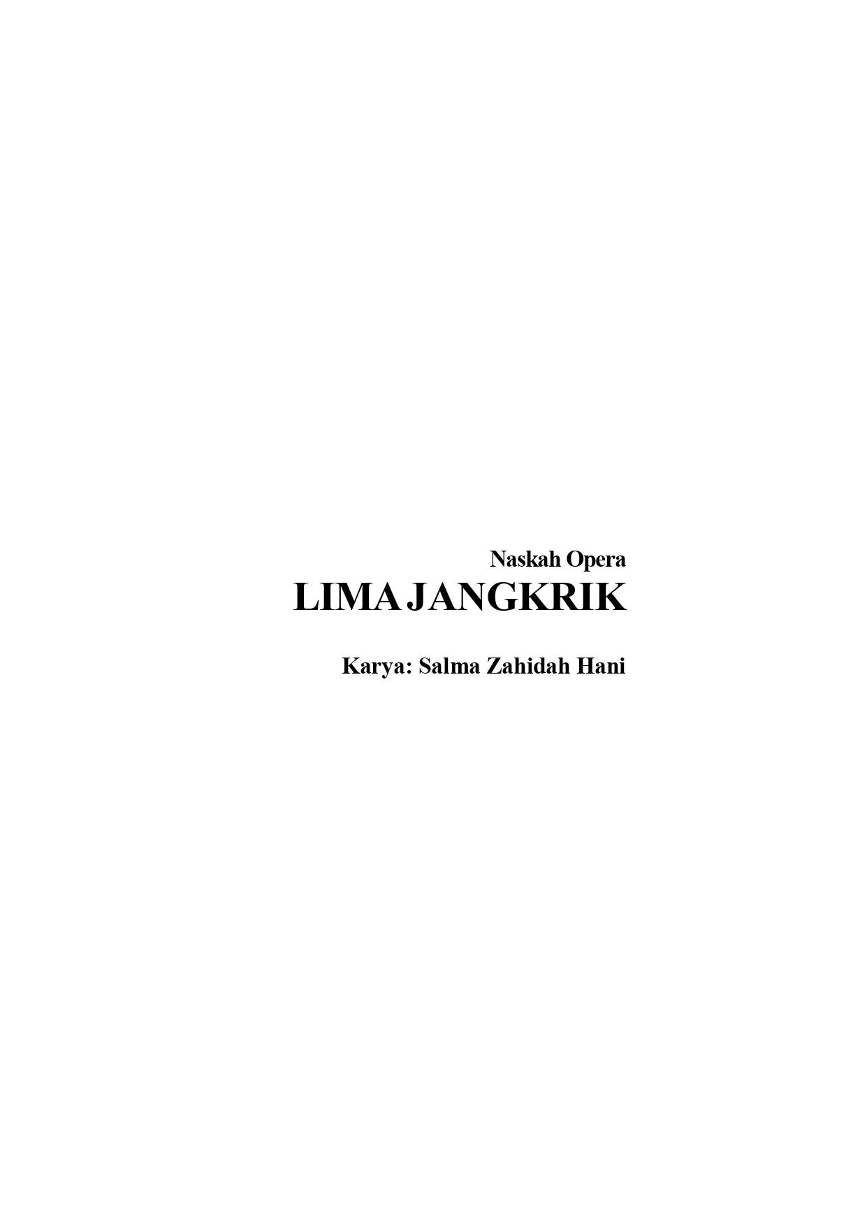 [ NASKAH OPERA] Lima Jangkrik