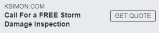 Facebook ad headline which states “Call for a free storm damage inspection”, next to a “Get quote” call to action.