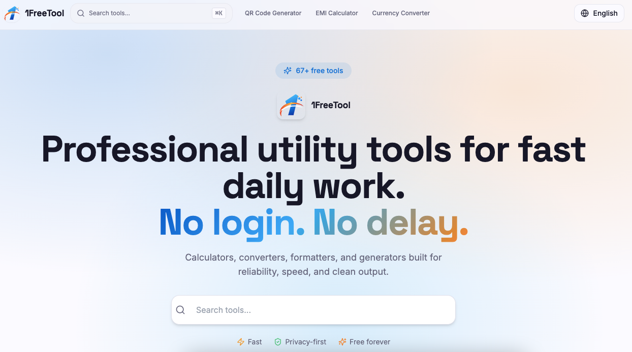 1Freetool — Your All-in-One Free Tools Platform