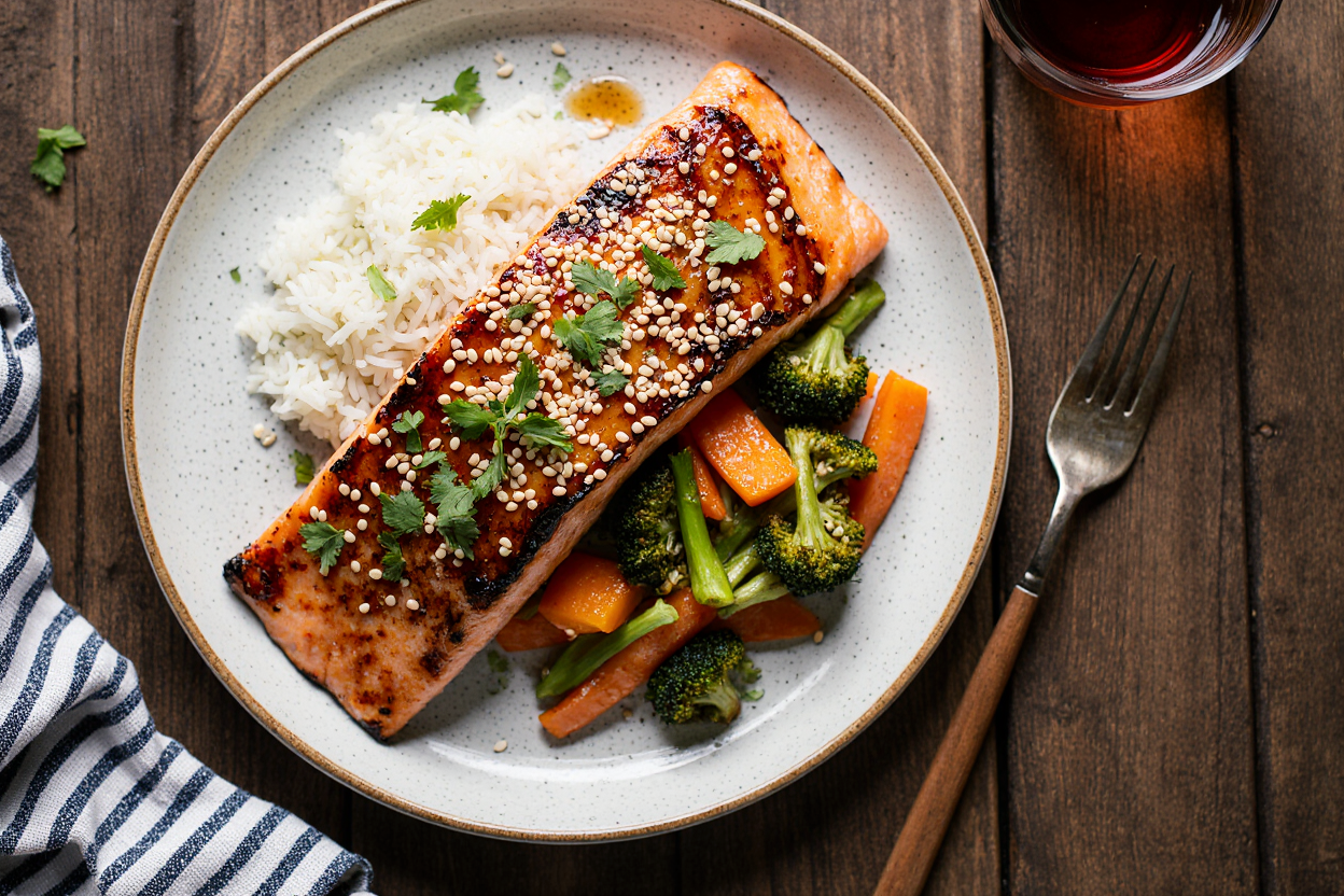 Honey Garlic Soy Glazed Salmon