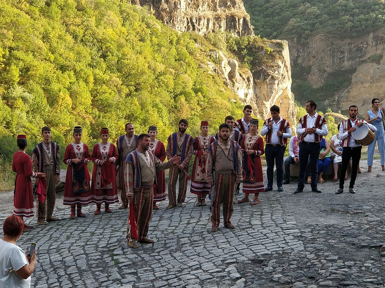 Celebrating a wedding with traditional song and dance. Image by Author. Three Unique Experiences I Enjoyed with Strangers in Armenia