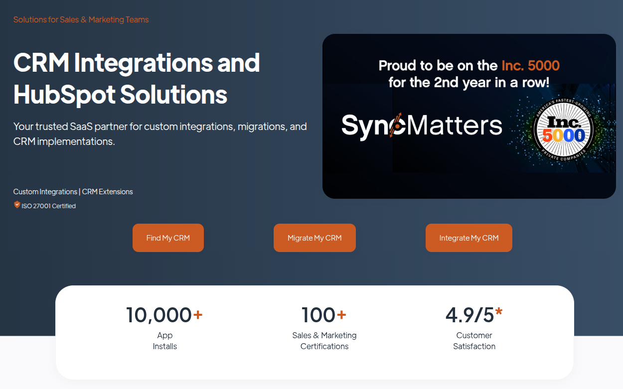 Top Reasons You Should Use SyncMatters for Your CRM, Marketing Automation, or Desk Solution Data…