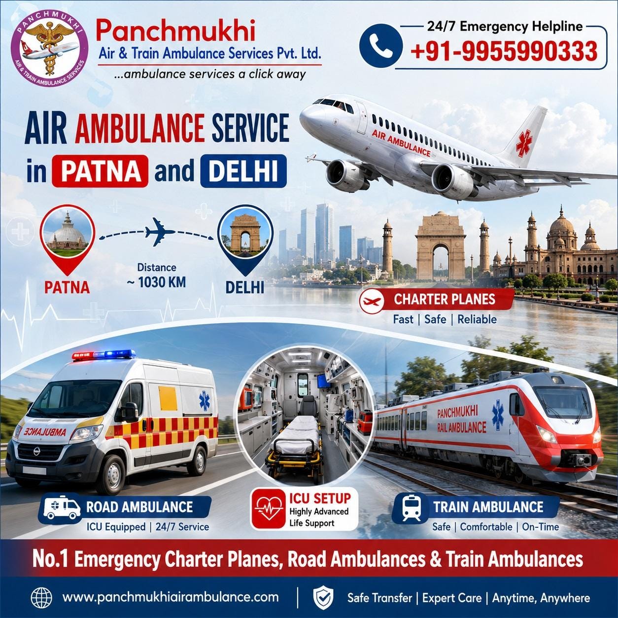 Panchmukhi Air Ambulance in Patna Offers Care without Boundaries