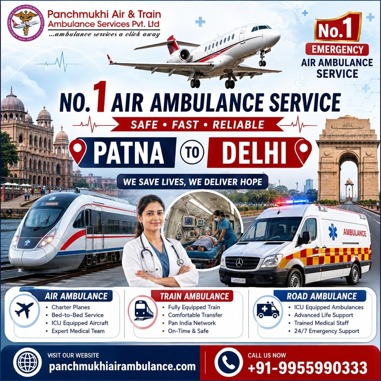 Speedy Transfer can be Accessed at Panchmukhi Air Ambulance in Patna