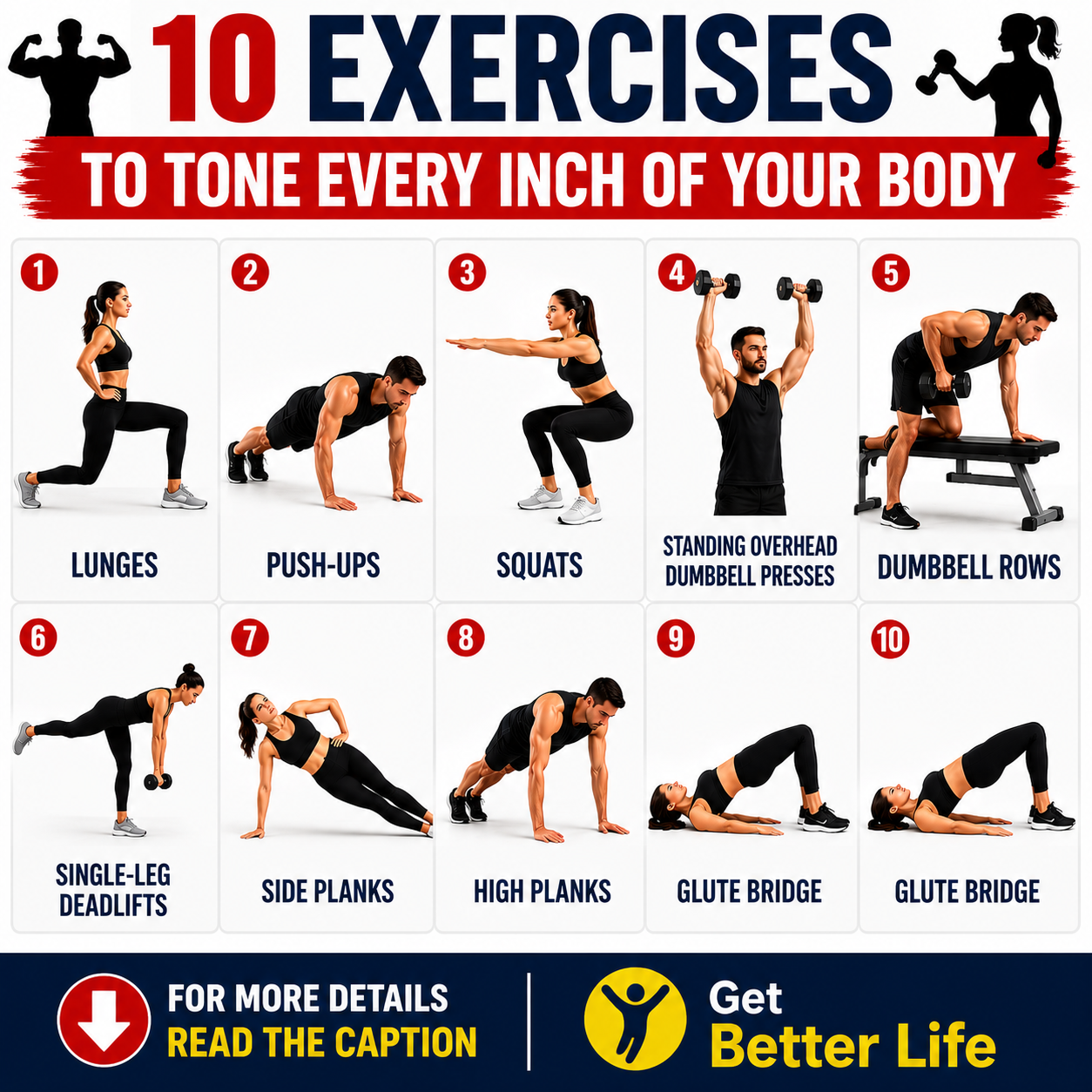10 Exercises to Tone Every Inch of Your Body :