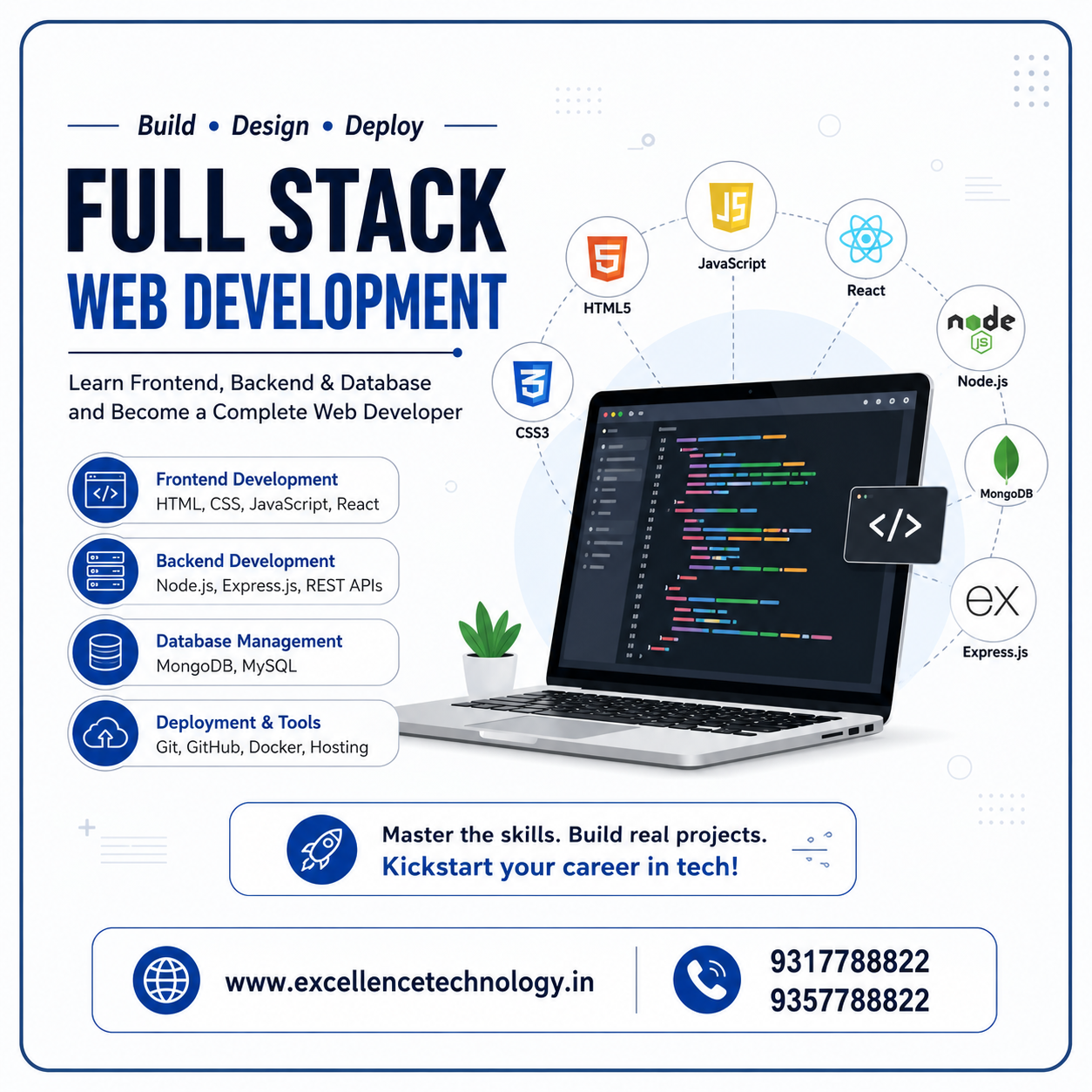 Master Full Stack Web Development and build modern, responsive, and dynamic websites from scratch.