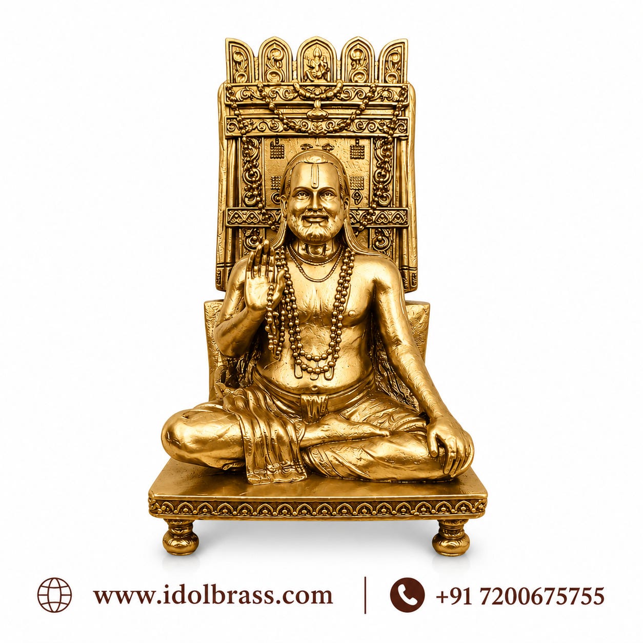 Raghavendra Brass Idol — The Divine Story of Guru Raghavendra Swamy and His Eternal Blessings
