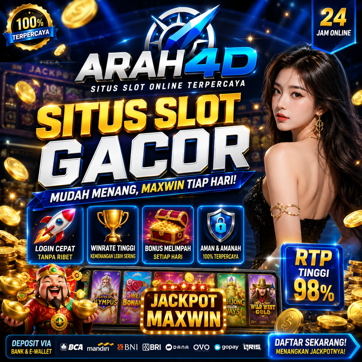 ARAH4D | Slot Online Terlengkap dengan RTP Update