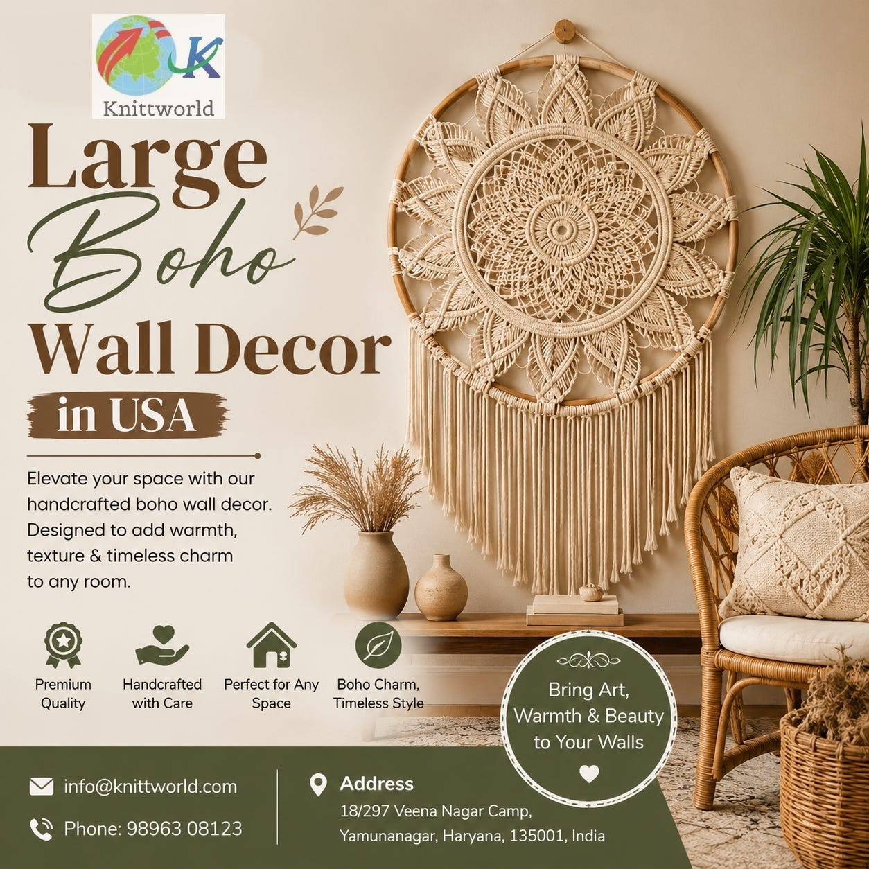 Large Boho Wall Decor in USA