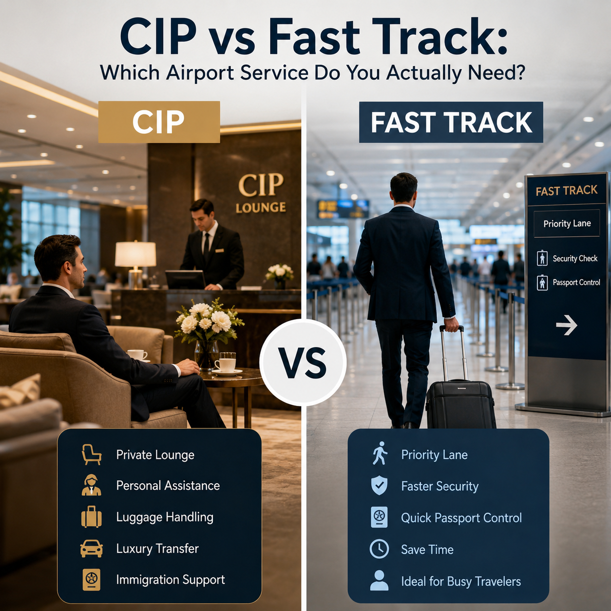 CIP vs Fast Track: Which Airport Service Do You Actually Need?