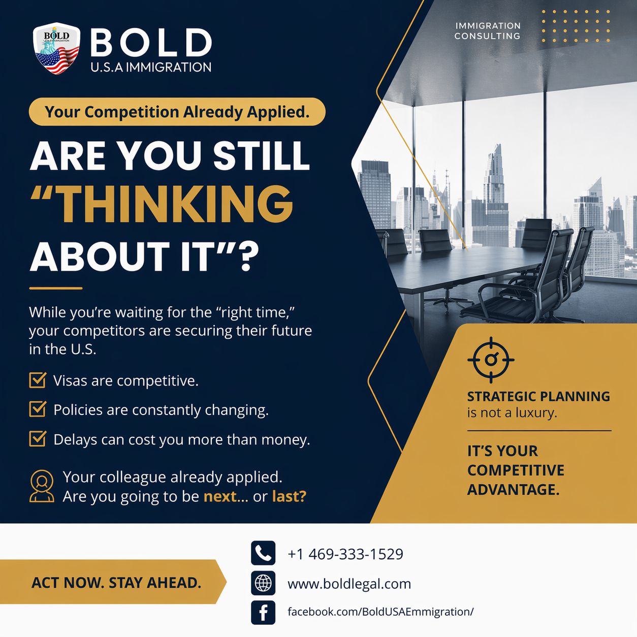 Your Competition Already Applied. Are You Still “Thinking About It”?