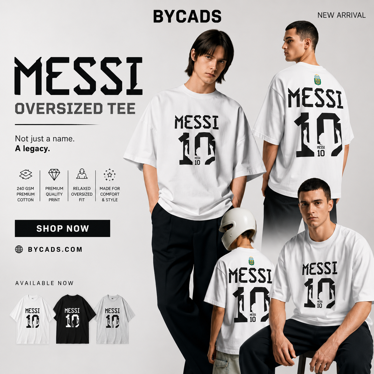 MESSI 10 Oversized Graphic T-Shirt | Football Legend Streetwear Tee