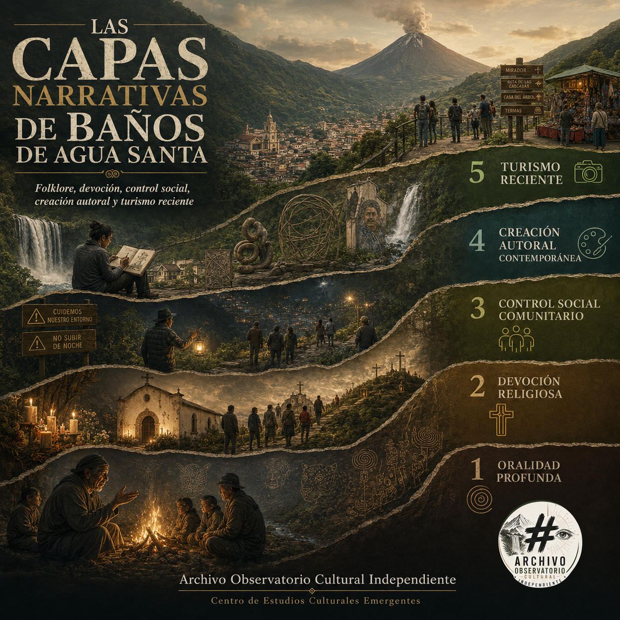 Las capas narrativas de Baños de Agua Santa: folklore, devoción, miedo, arte y turismo