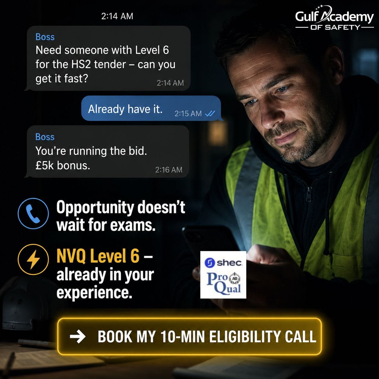 Fast-Track NVQ Level 6 While Working | Gulf Academy Safety
