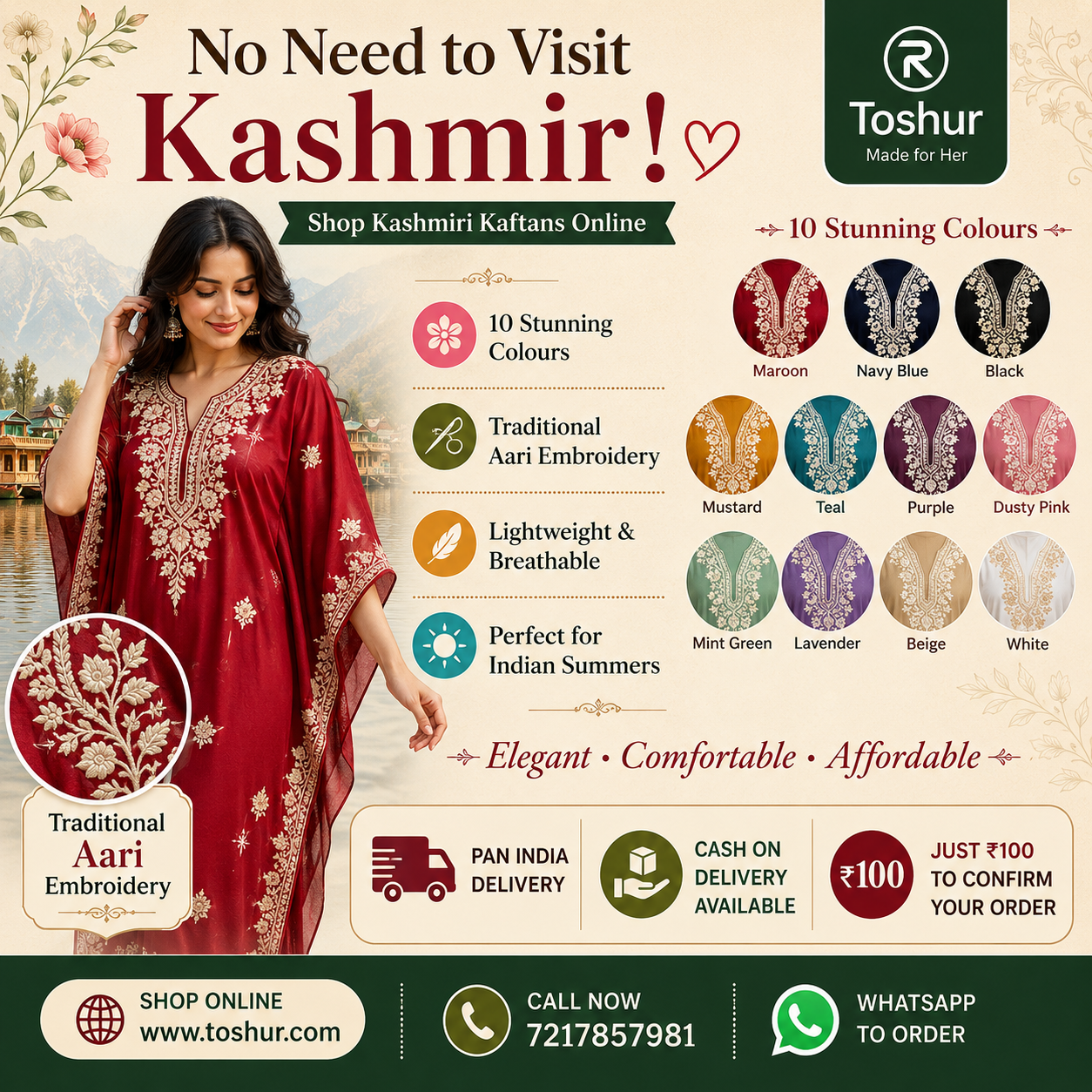Kashmiri Kaftans: Traditional Craftsmanship Meets Modern Comfort