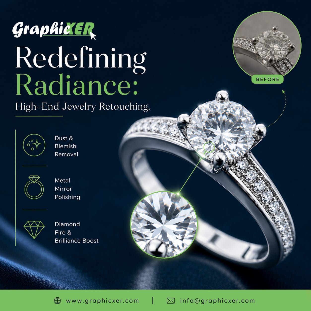 High End Jewelry retouching at GraphicXer
