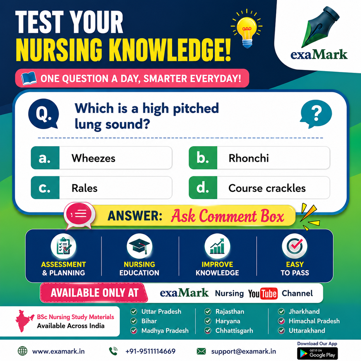 Nursing MCQ Challenge | Can You Identify the High-Pitched Lung Sound?
