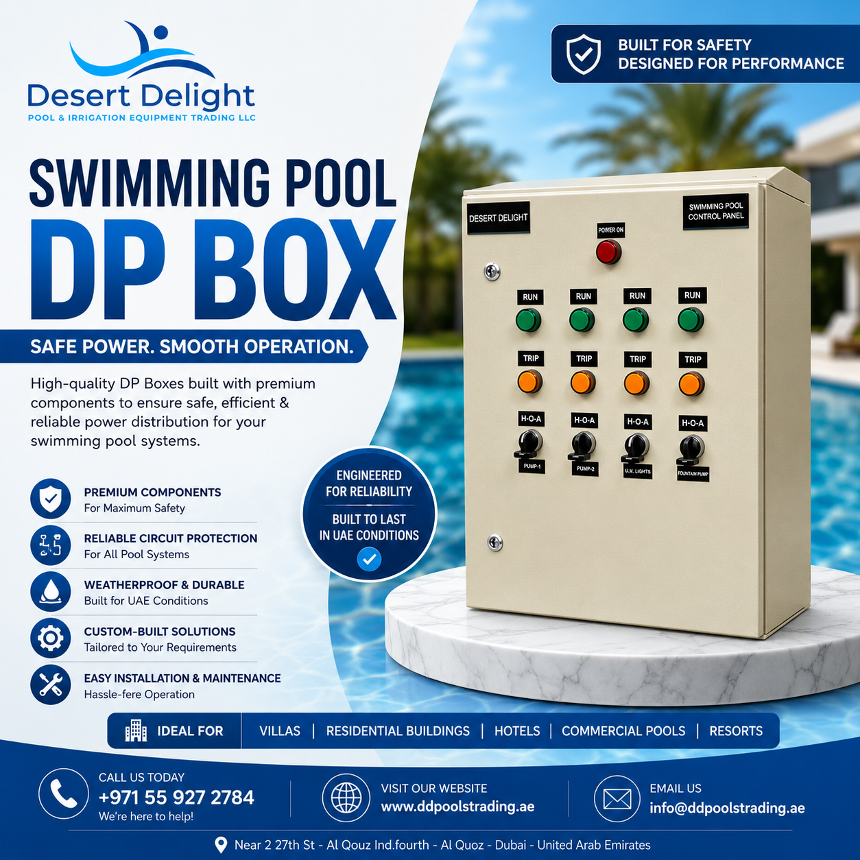 Swimming Pool DP Box Supplier in Dubai — Reliable Electrical Control Panels for Safe Pool Operation