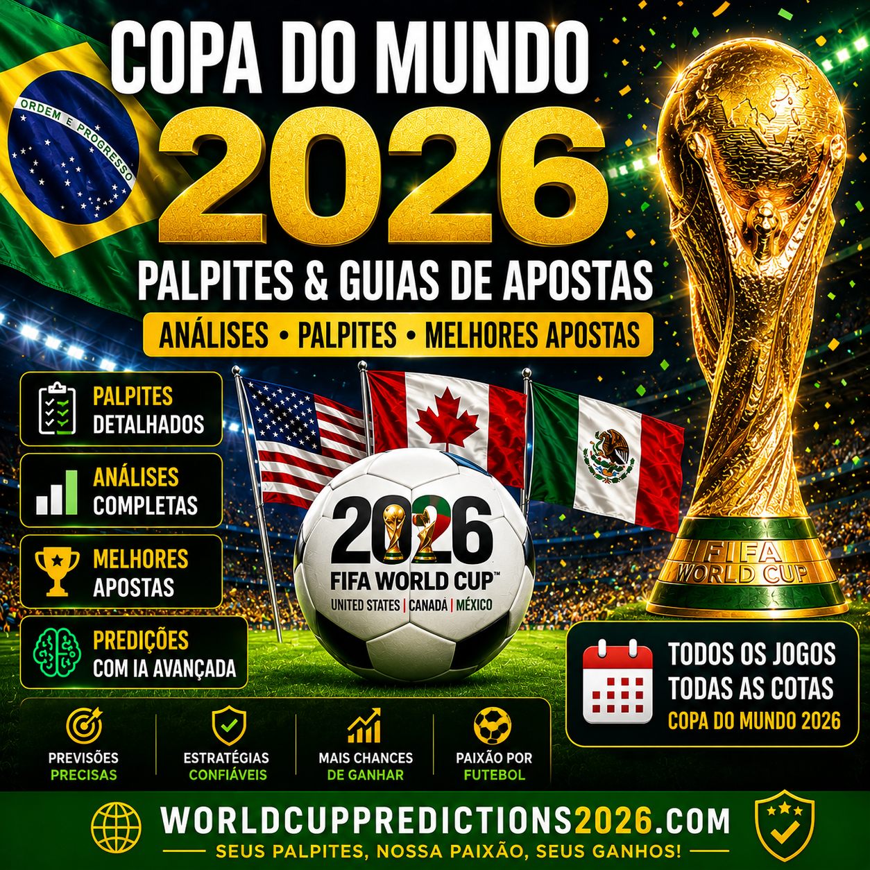 Palpites Copa do Mundo 2026: Análises, Odds e Melhores Apostas