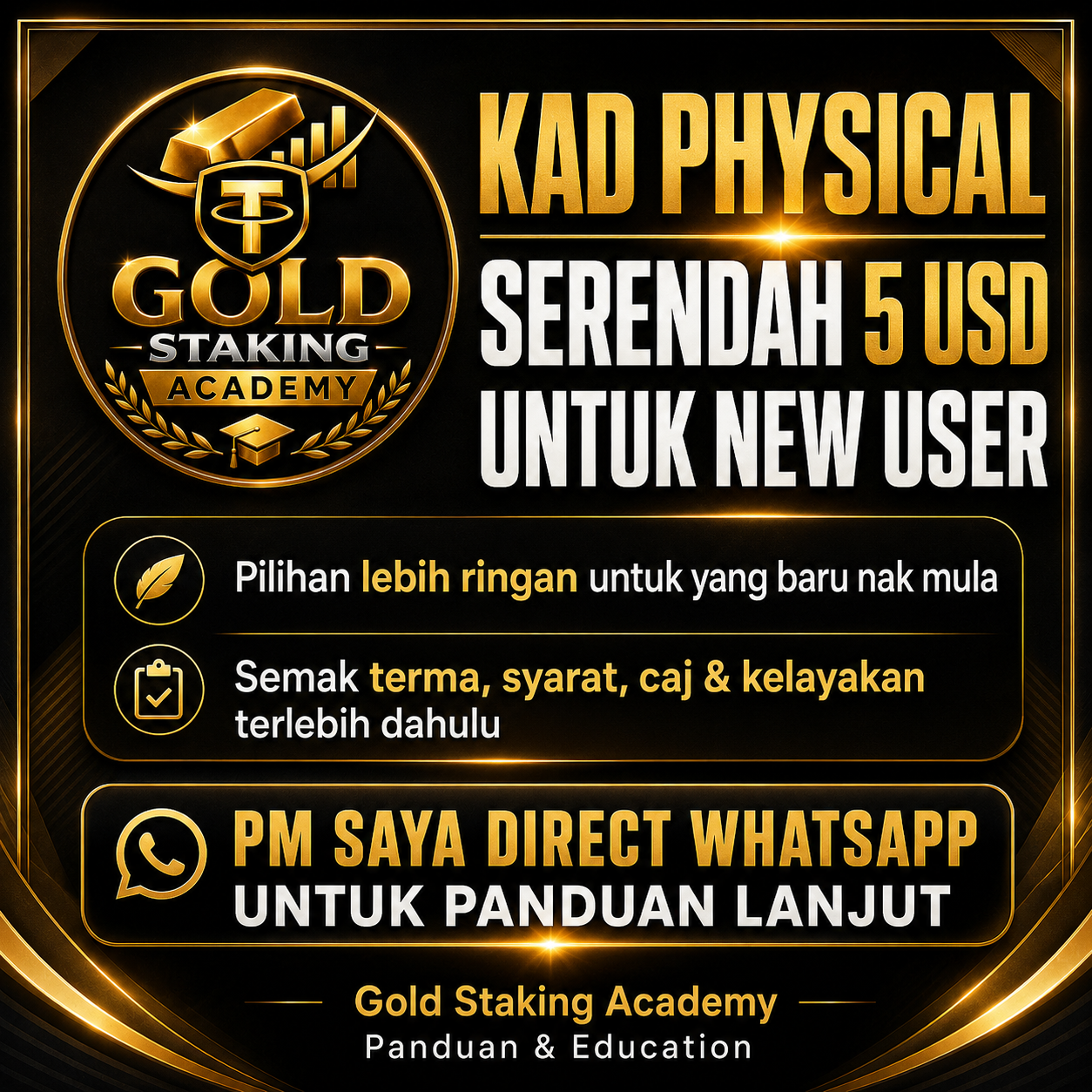Untuk yang baru nak mula buat kad physical serendah 5 USD, ini mungkin pilihan lebih ringan…