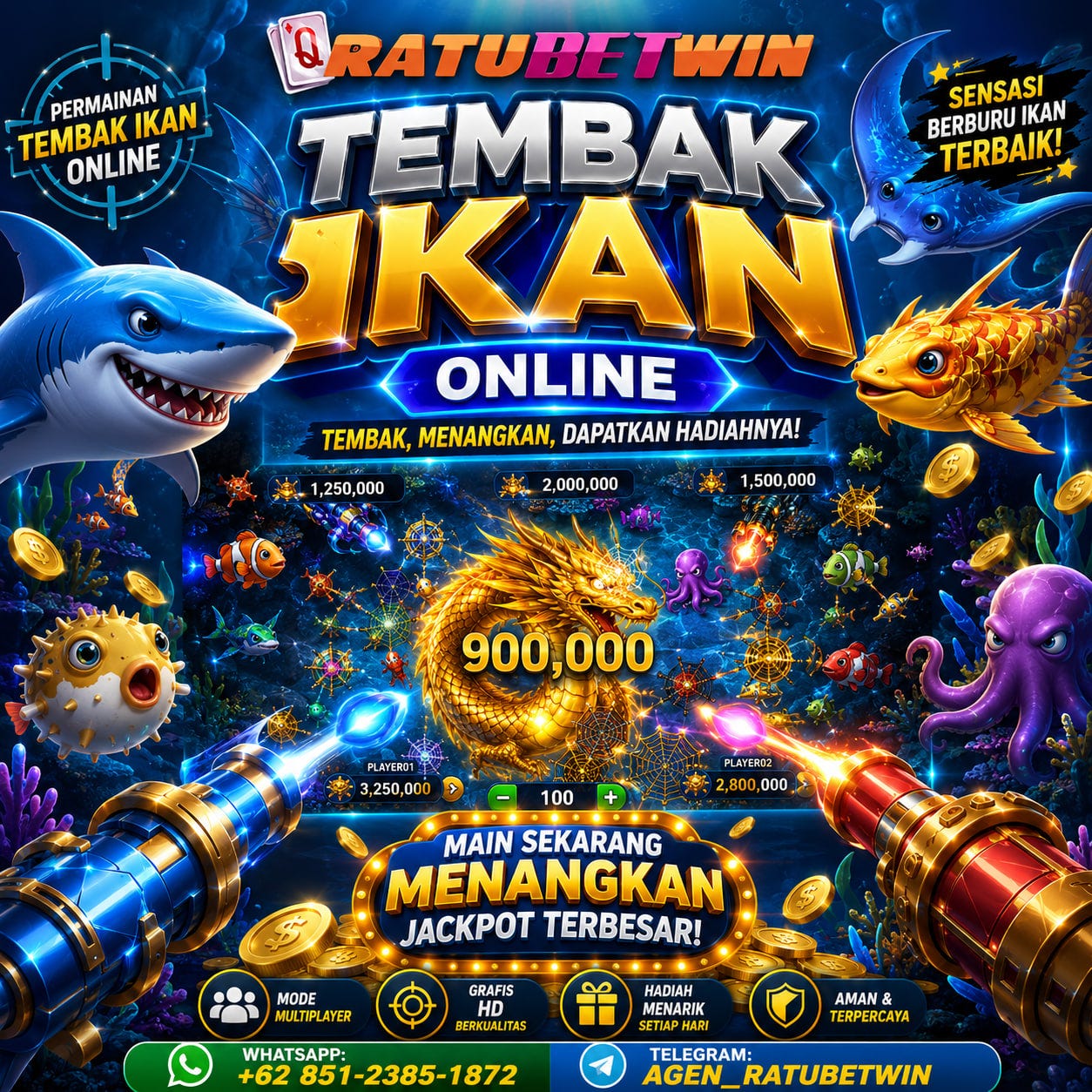 BURU IKAN, BURU JACKPOT, BURU KEMENANGAN BESAR RATUBETWIN
