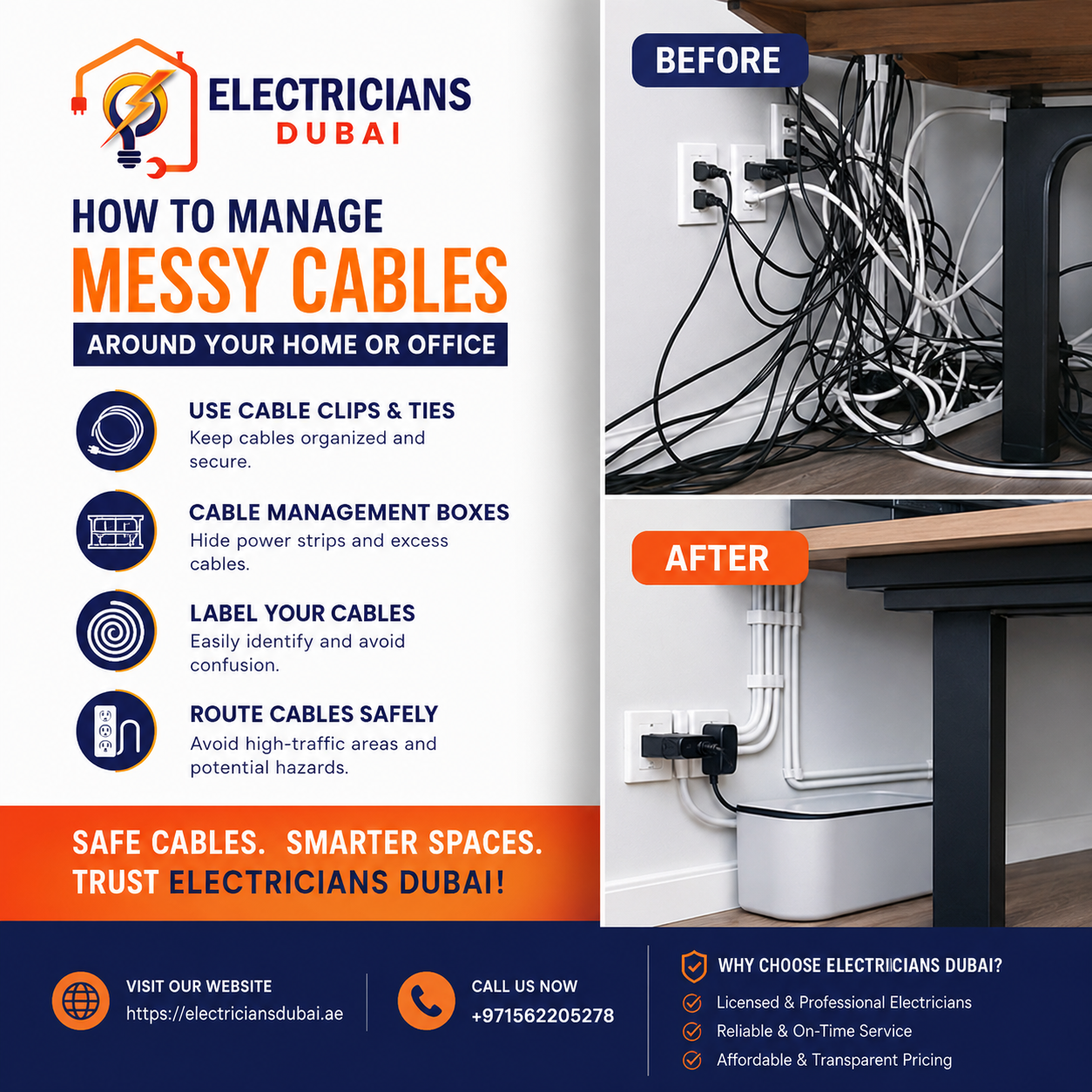 How to Manage Messy Cables Around Your Home or Office