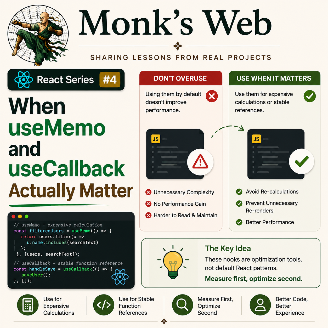 Monk’s Web React Series #4: When useMemo and useCallback Actually Matter
